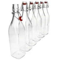 Null 6er Set Glasflaschen Serie Swing Mit BĂźgelverschluss 1,00 Liter