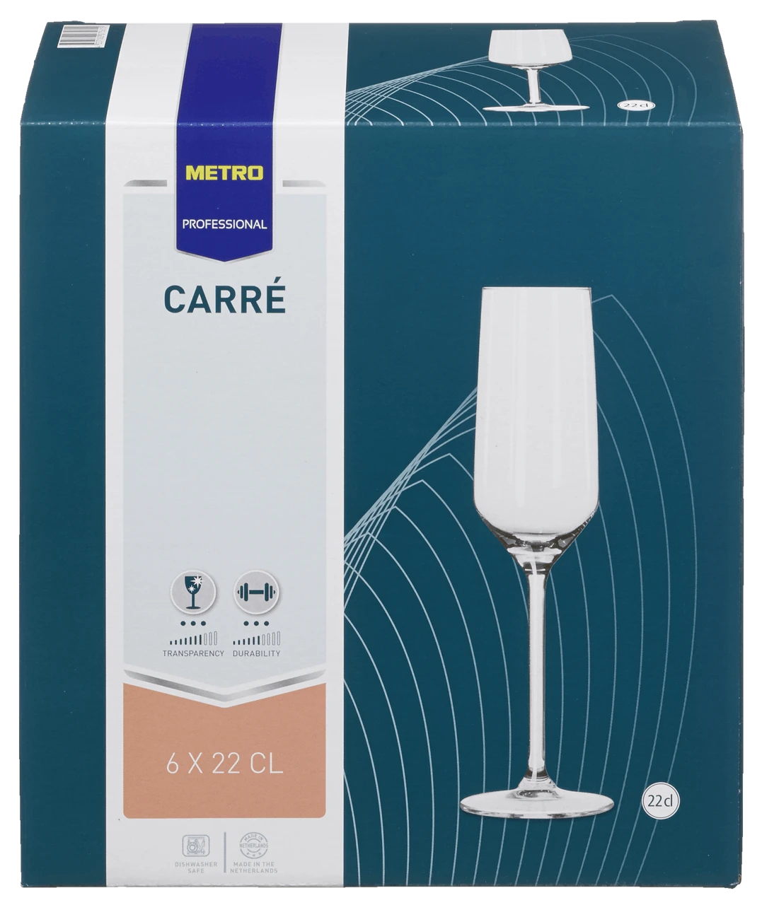 Metro-professional METRO Professional Champagnerglas Carré, Glas, 22 Cl, 6 Stück 8 Metro-professional METRO Professional Champagnerglas Carré, Glas, 22 Cl, 6 Stück – Bild 6