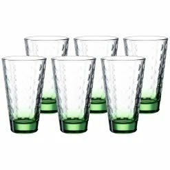 Leonardo OPTIC Trinkglas Groß 300 Ml Grüner Boden 6er Set