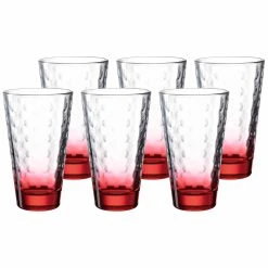 Leonardo OPTIC Trinkglas Groß 300 Ml Roter Boden 6er Set