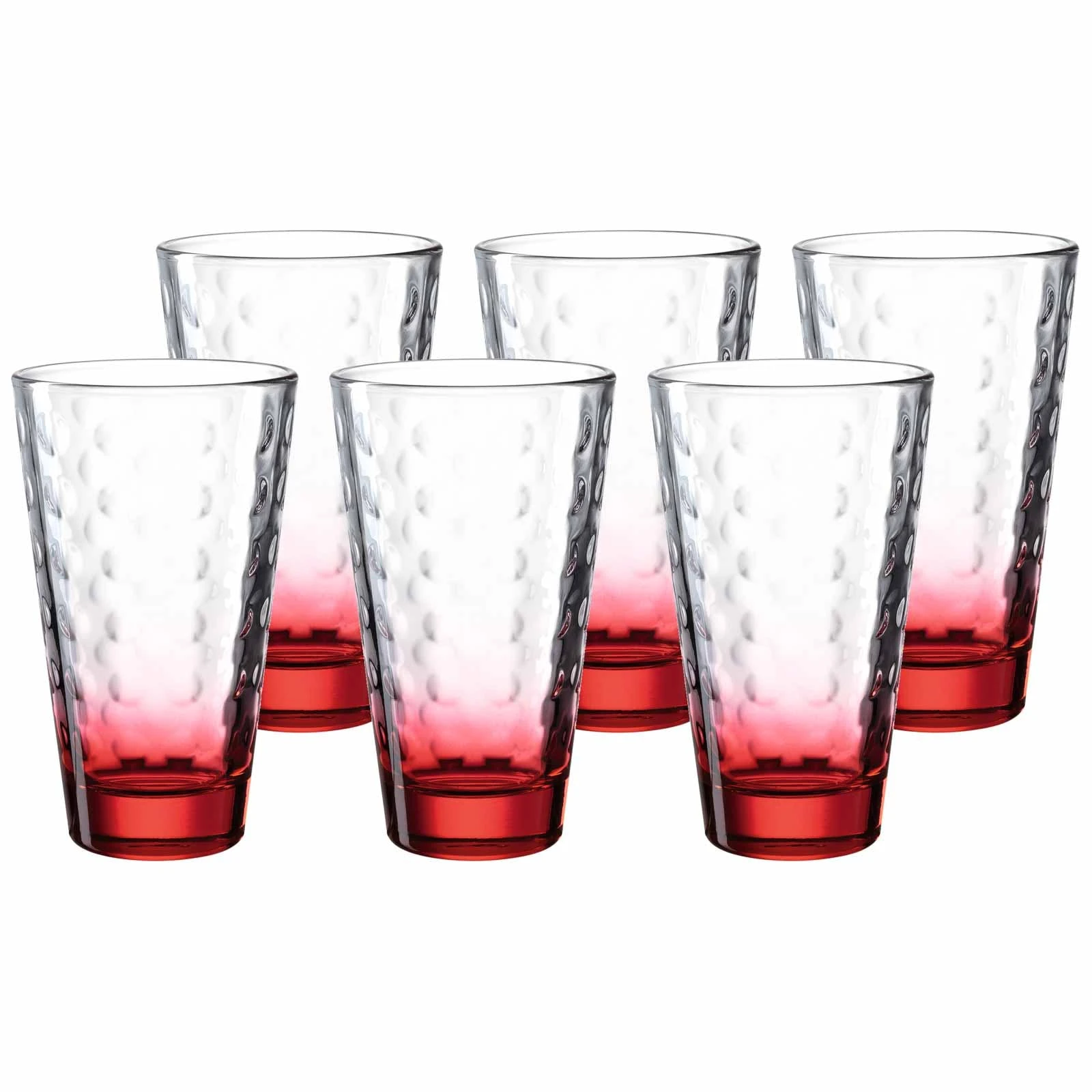 Leonardo OPTIC Trinkglas Groß 300 Ml Roter Boden 6er Set 3 Leonardo OPTIC Trinkglas Groß 300 Ml Roter Boden 6er Set