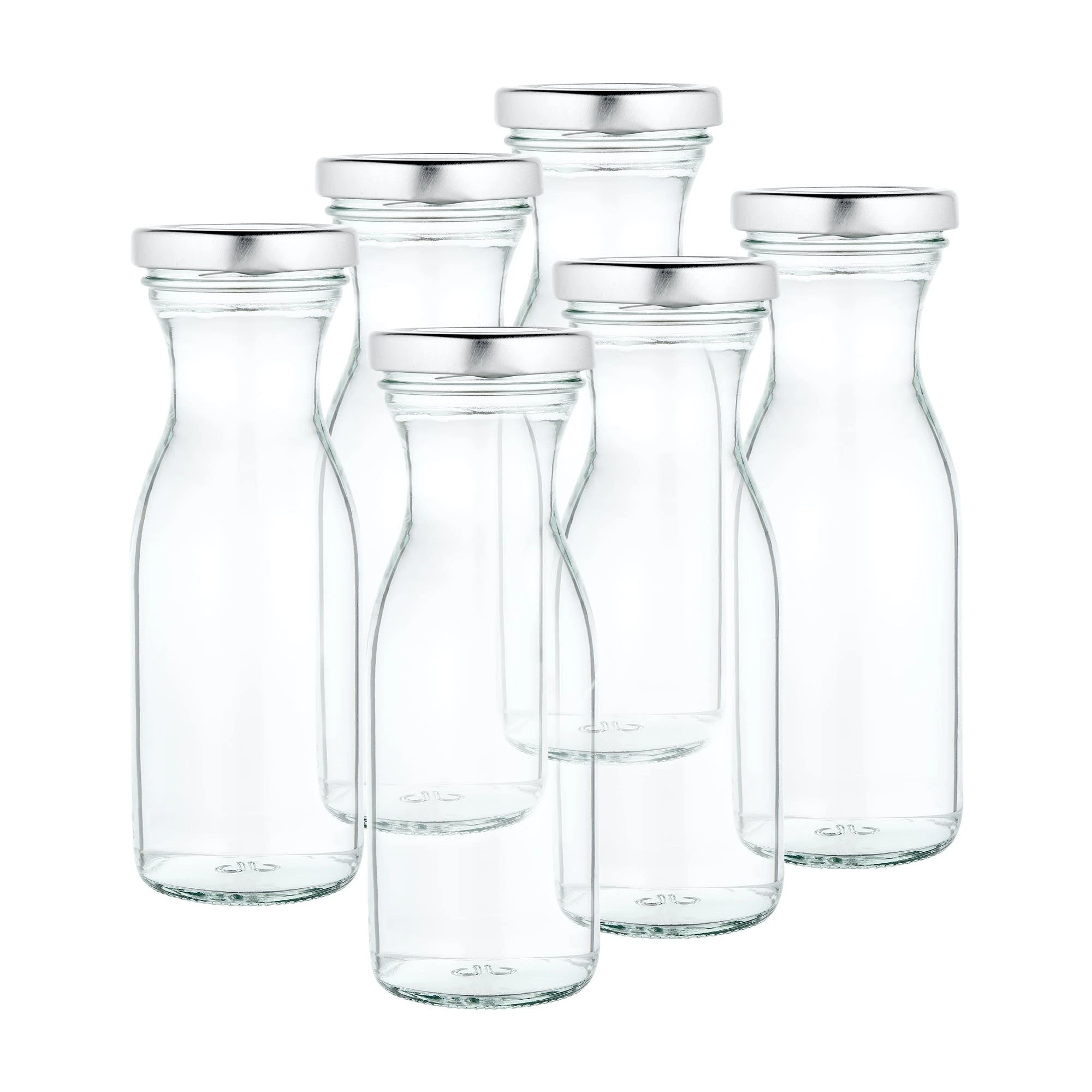 Null 12er Set Weithalsflasche Karaffe 150 Ml + To 43 Deckel Weiß 6 Null 12er Set Weithalsflasche Karaffe 150 Ml + To 43 Deckel Weiß – Bild 4