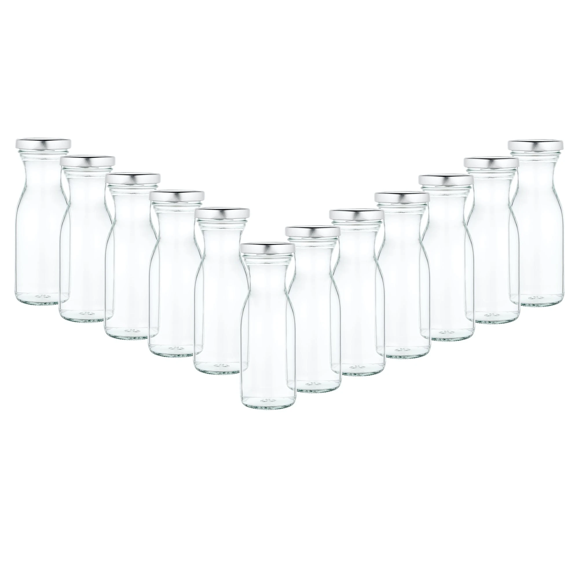 Null 6er Set Weithalsflasche Karaffe 250 Ml + To 53 Deckel Silber 4 Null 6er Set Weithalsflasche Karaffe 250 Ml + To 53 Deckel Silber – Bild 2